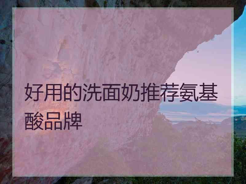 好用的洗面奶推荐氨基酸品牌
