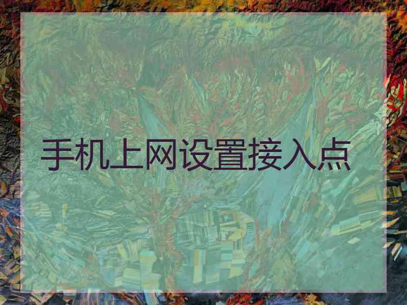 手机上网设置接入点