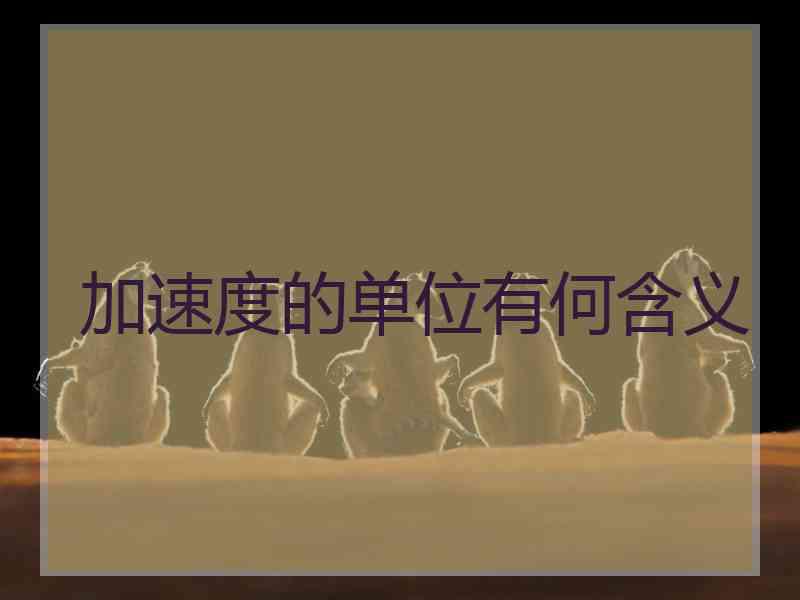 加速度的单位有何含义