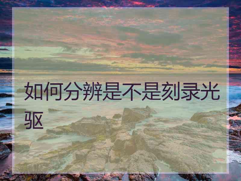 如何分辨是不是刻录光驱