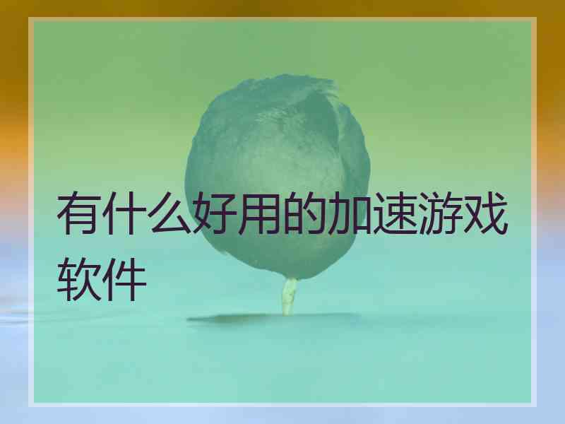 有什么好用的加速游戏软件