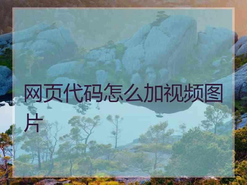 网页代码怎么加视频图片