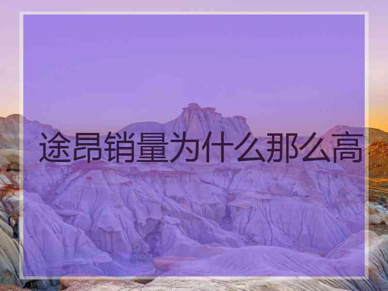 途昂销量为什么那么高