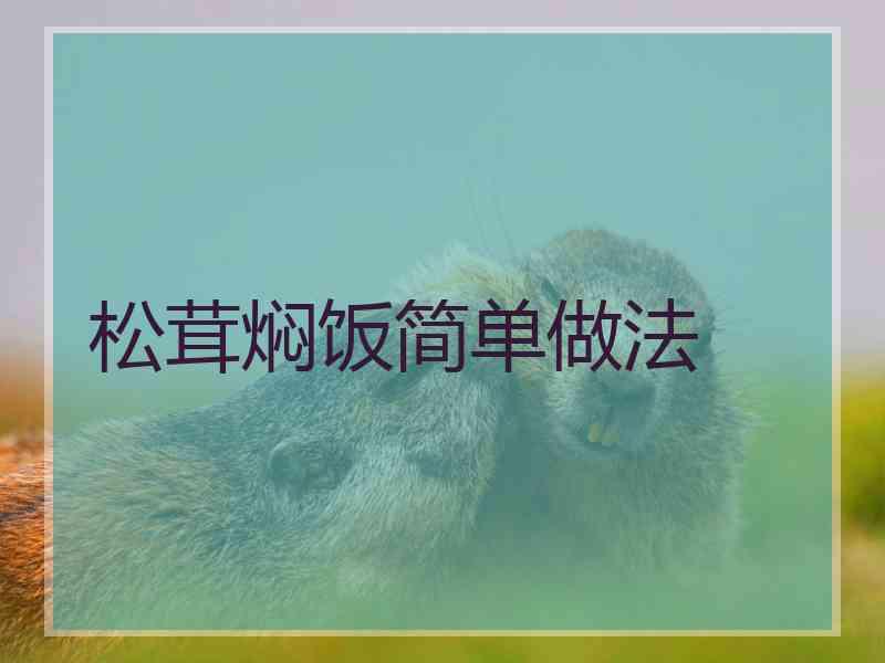 松茸焖饭简单做法