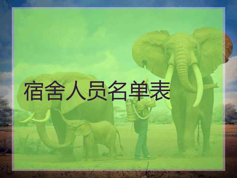 宿舍人员名单表