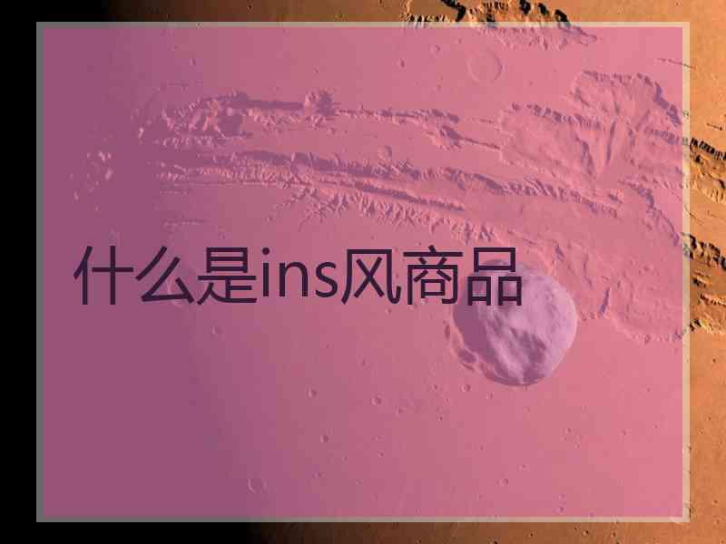 什么是ins风商品