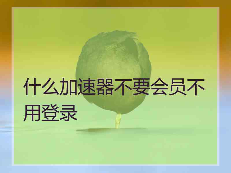 什么加速器不要会员不用登录