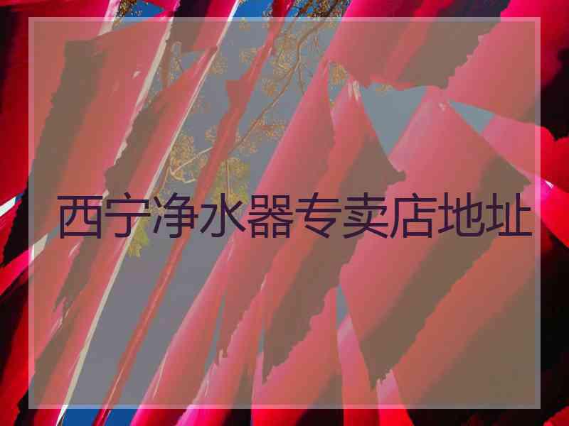 西宁净水器专卖店地址