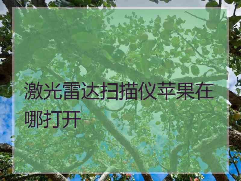 激光雷达扫描仪苹果在哪打开