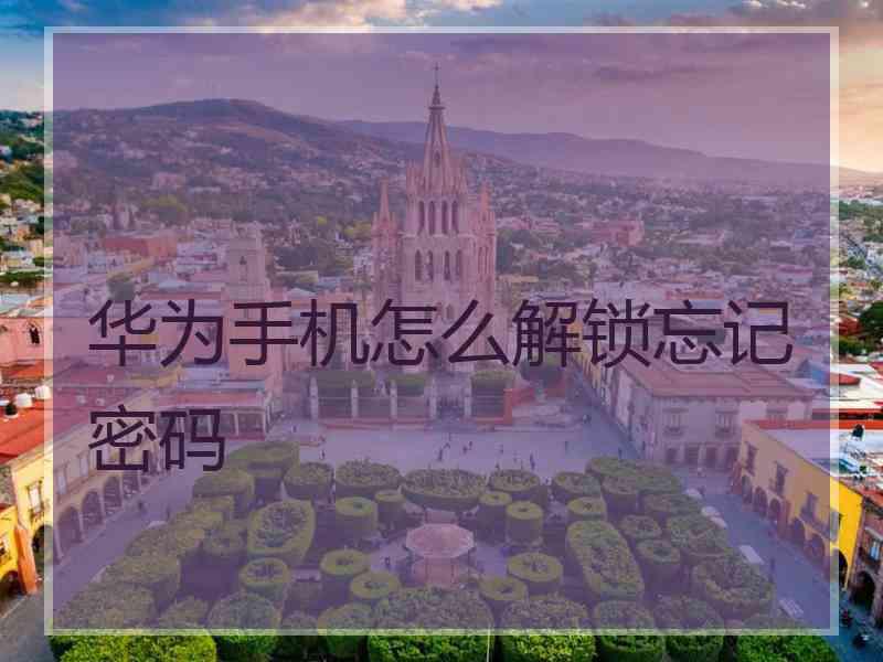 华为手机怎么解锁忘记密码