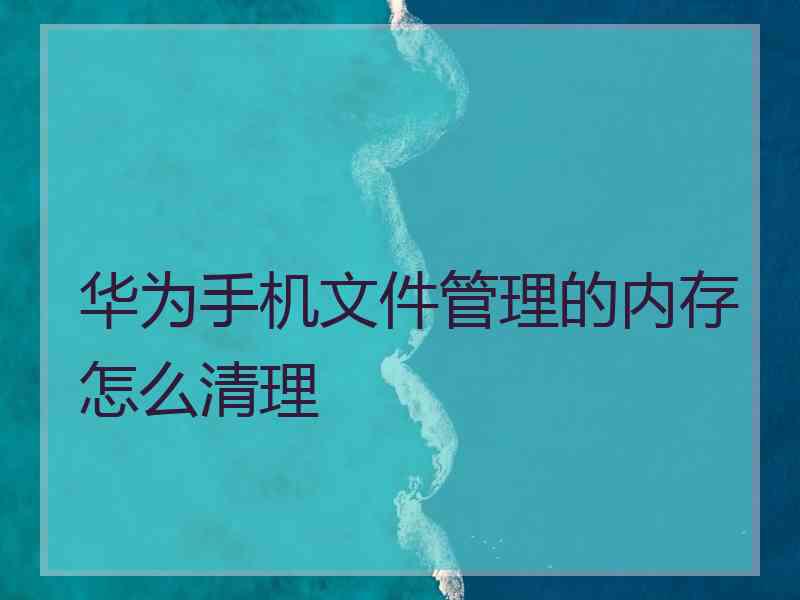 华为手机文件管理的内存怎么清理
