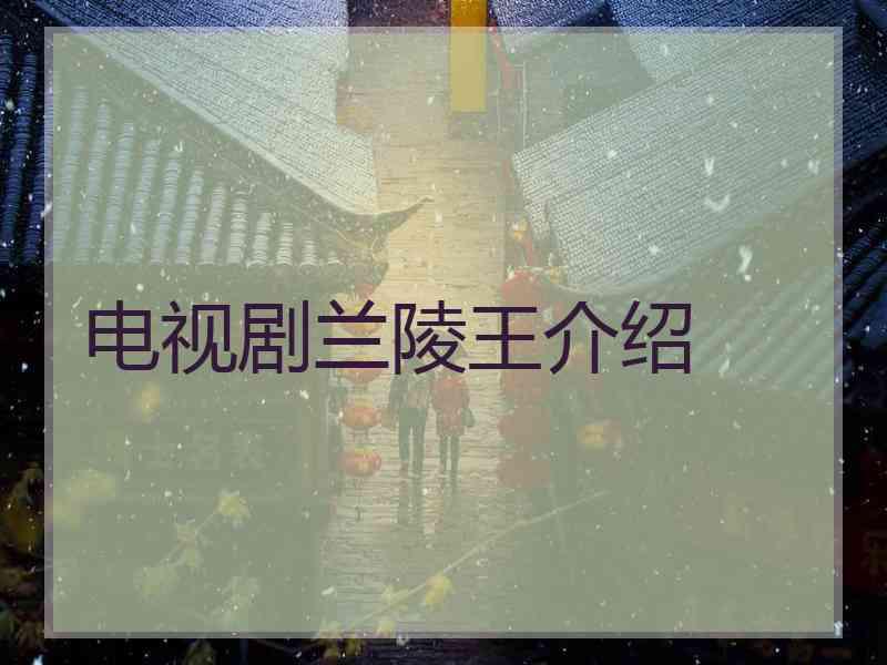 电视剧兰陵王介绍