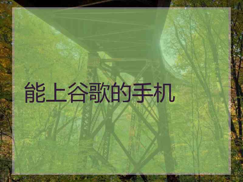 能上谷歌的手机