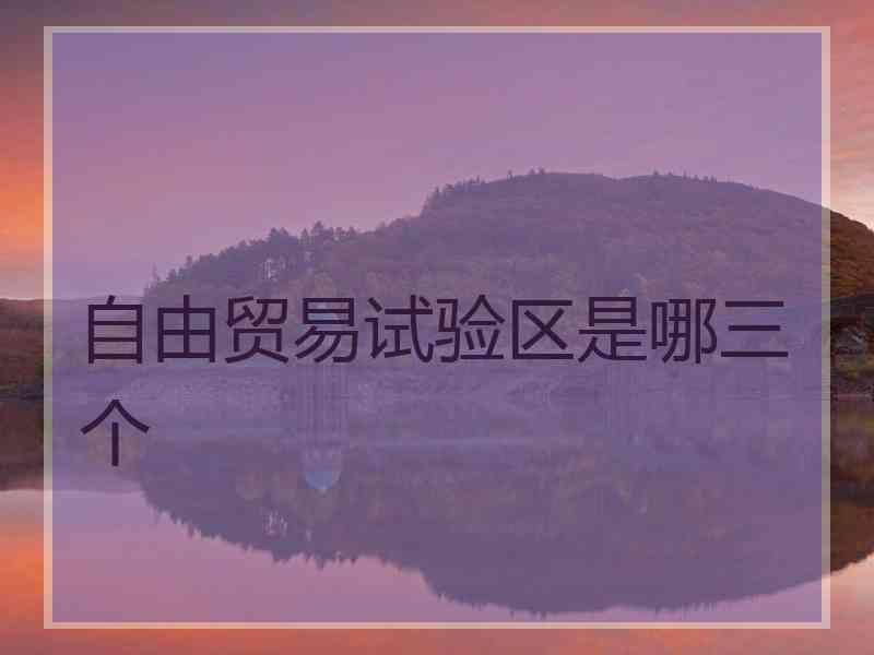 自由贸易试验区是哪三个