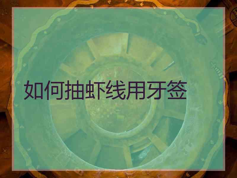 如何抽虾线用牙签