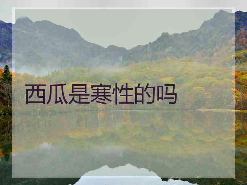 西瓜是寒性的吗