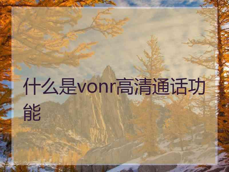 什么是vonr高清通话功能