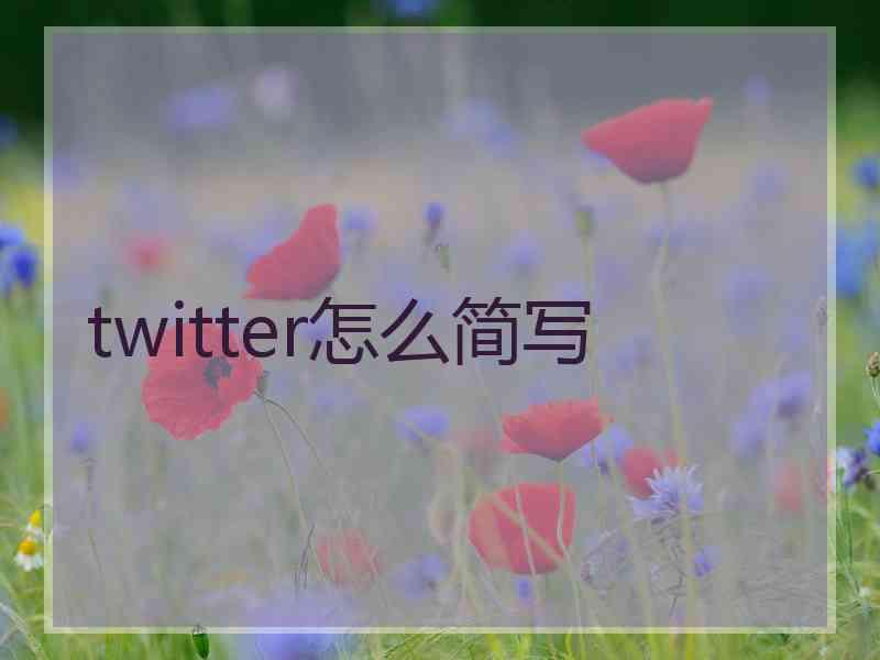 twitter怎么简写