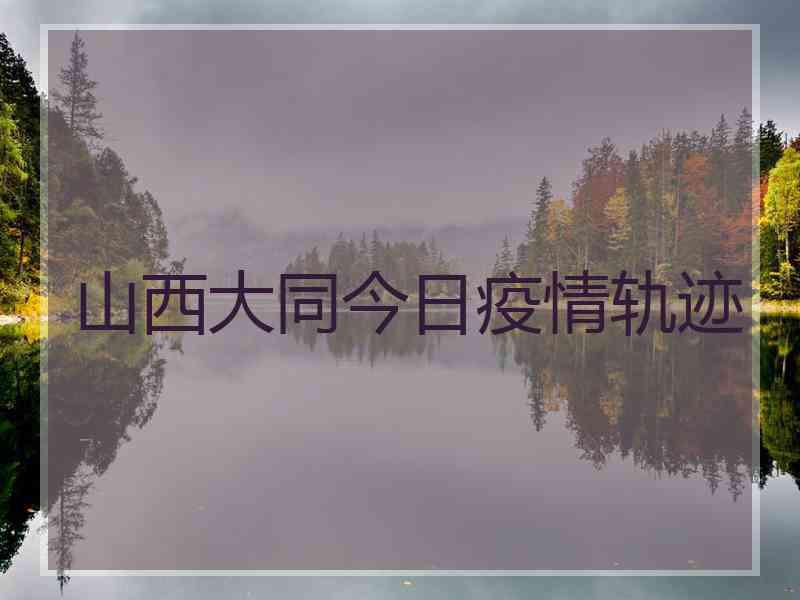 山西大同今日疫情轨迹