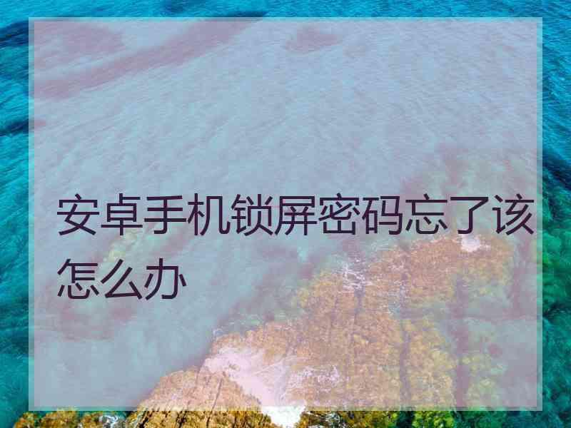 安卓手机锁屏密码忘了该怎么办
