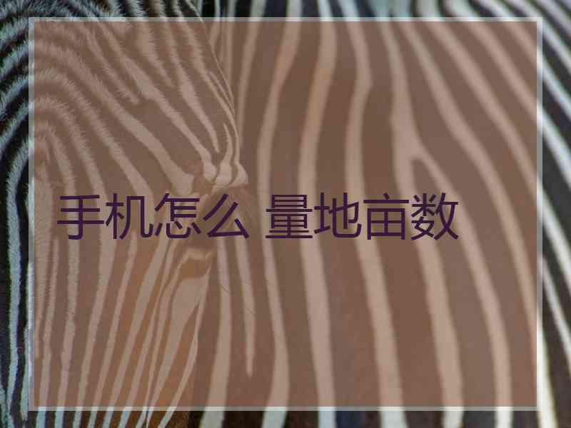 手机怎么 量地亩数