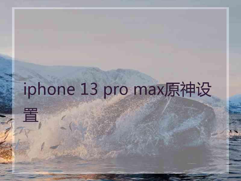 iphone 13 pro max原神设置