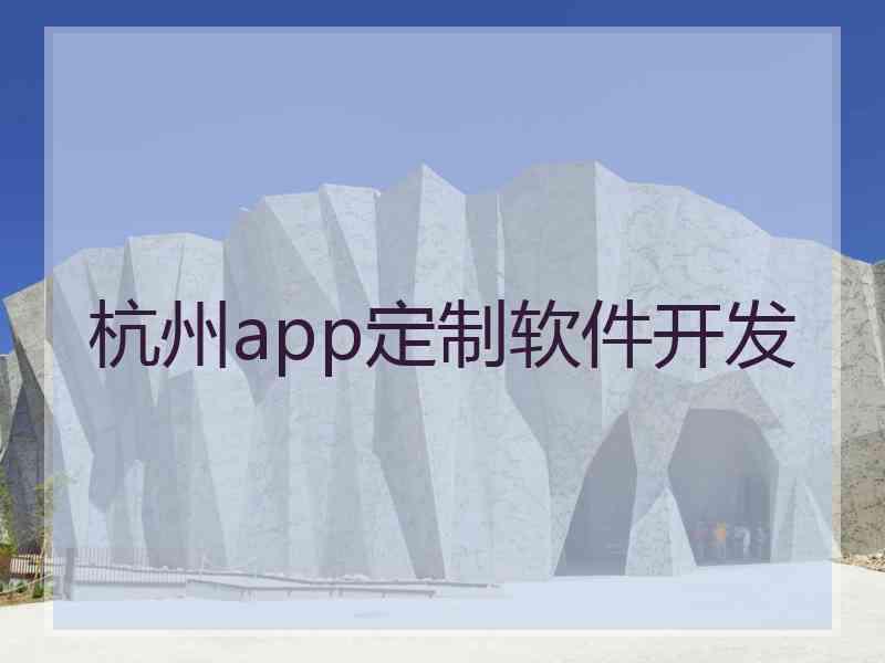 杭州app定制软件开发