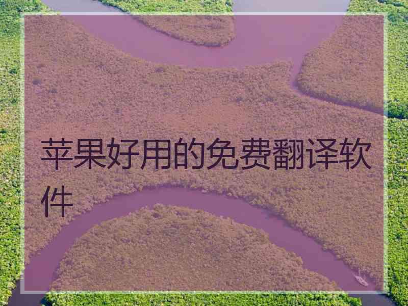 苹果好用的免费翻译软件
