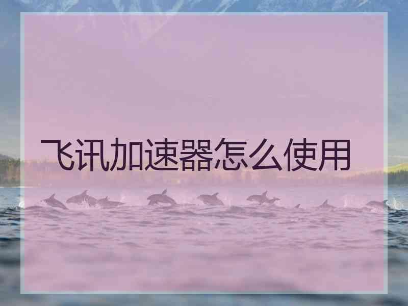 飞讯加速器怎么使用
