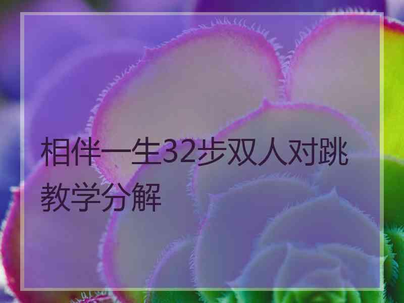相伴一生32步双人对跳教学分解
