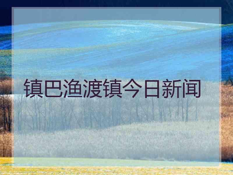 镇巴渔渡镇今日新闻