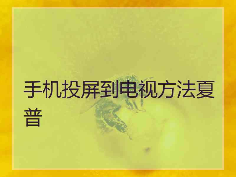 手机投屏到电视方法夏普