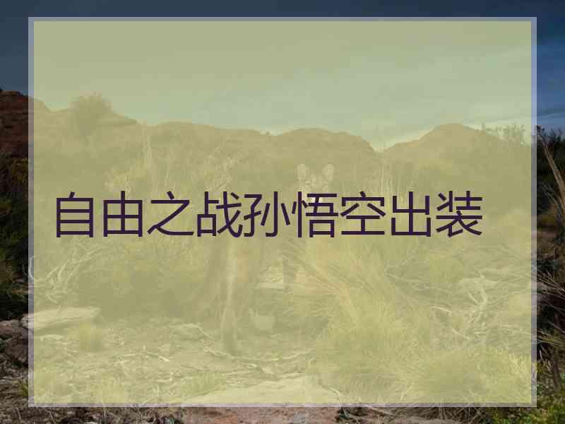 自由之战孙悟空出装