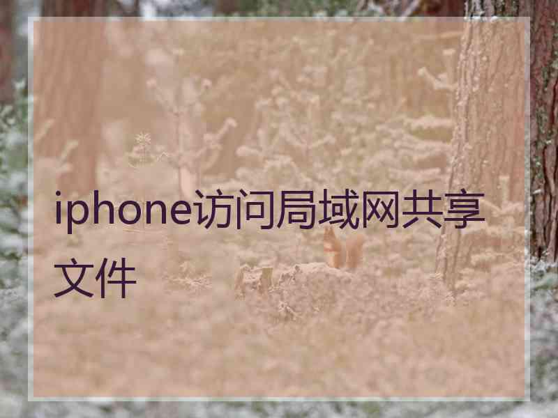 iphone访问局域网共享文件