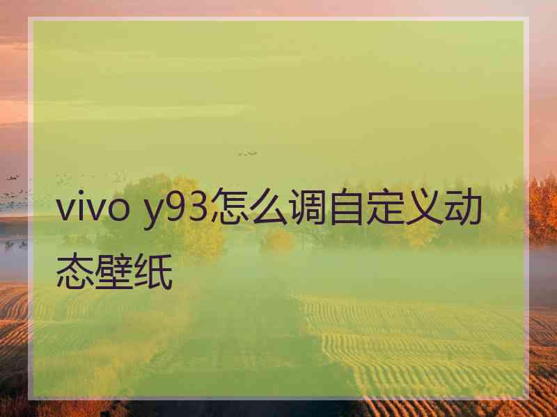 vivo y93怎么调自定义动态壁纸