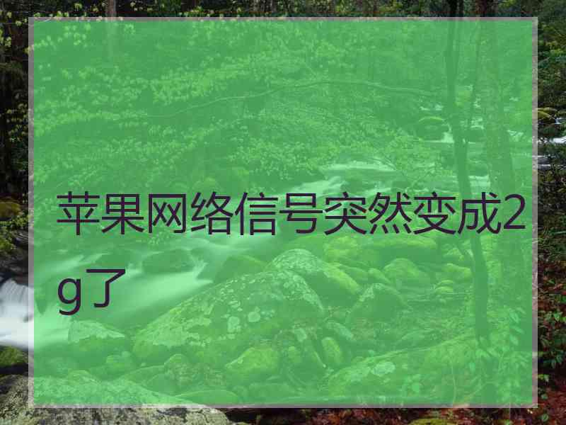 苹果网络信号突然变成2g了
