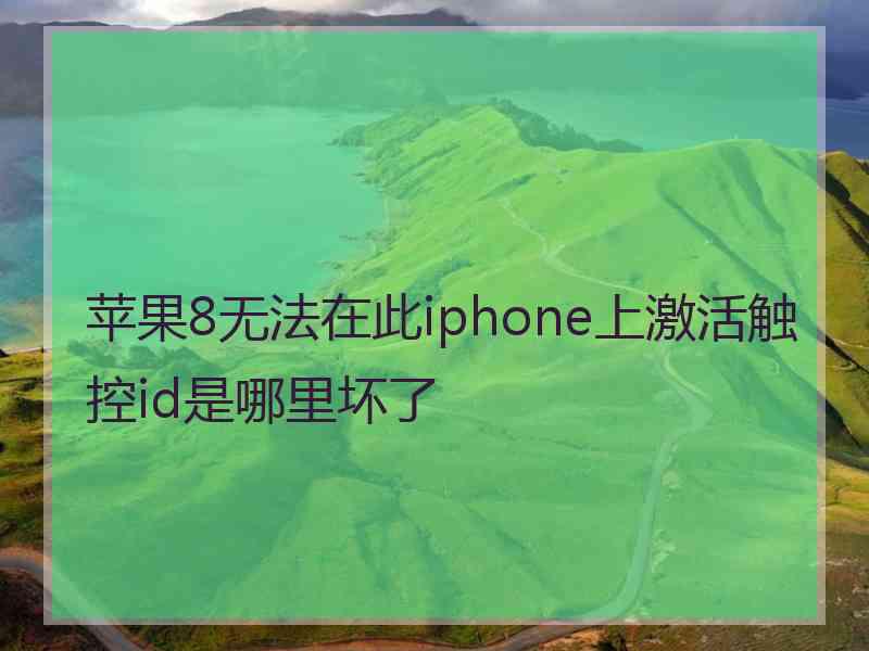苹果8无法在此iphone上激活触控id是哪里坏了