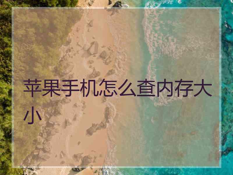 苹果手机怎么查内存大小