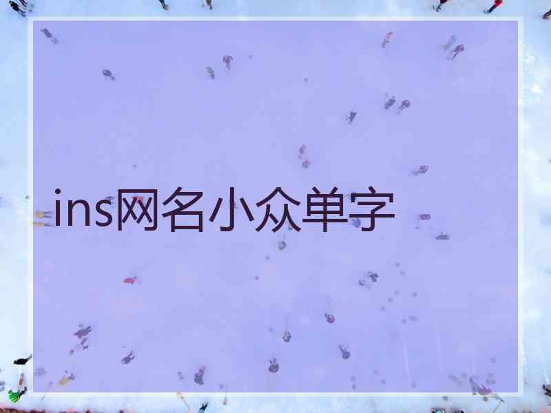 ins网名小众单字