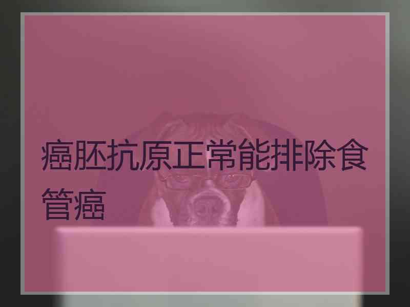 癌胚抗原正常能排除食管癌