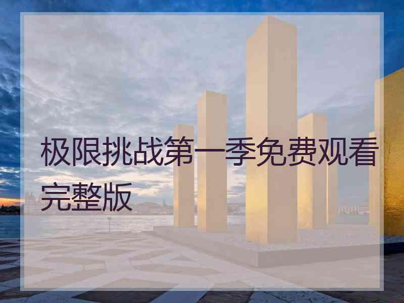 极限挑战第一季免费观看完整版