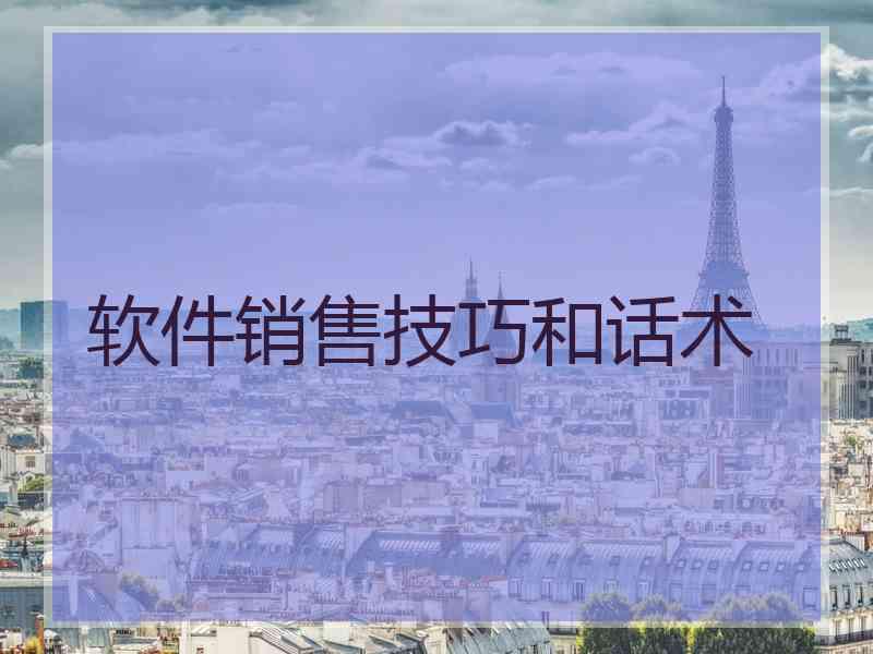 软件销售技巧和话术