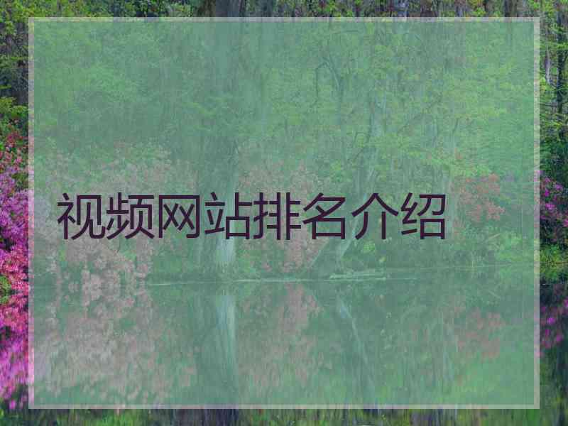 视频网站排名介绍