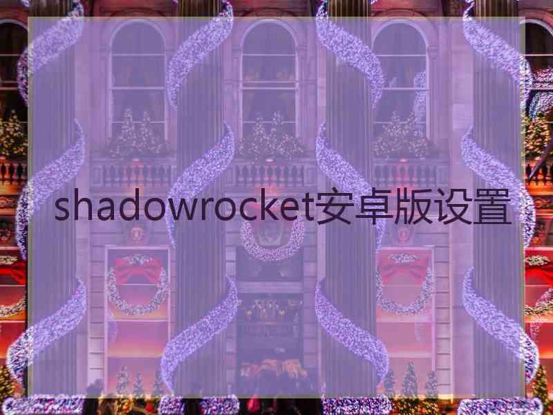 shadowrocket安卓版设置