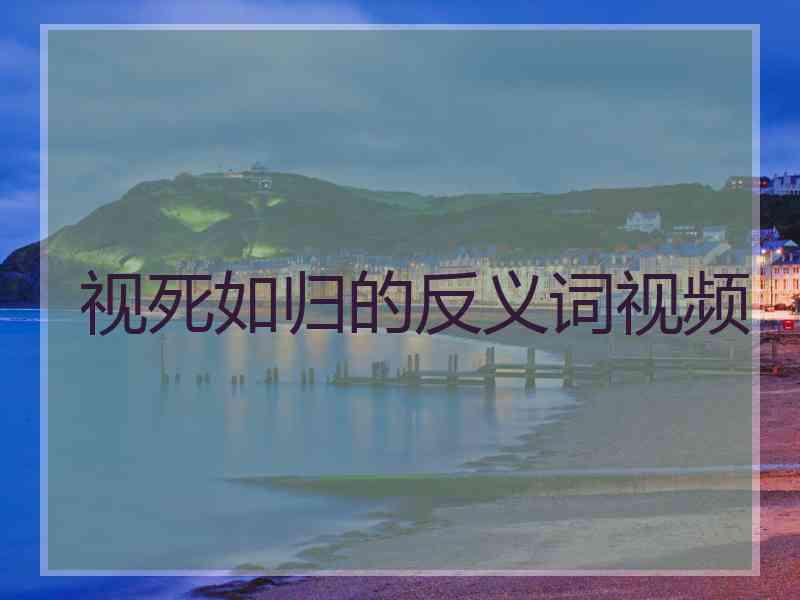 视死如归的反义词视频