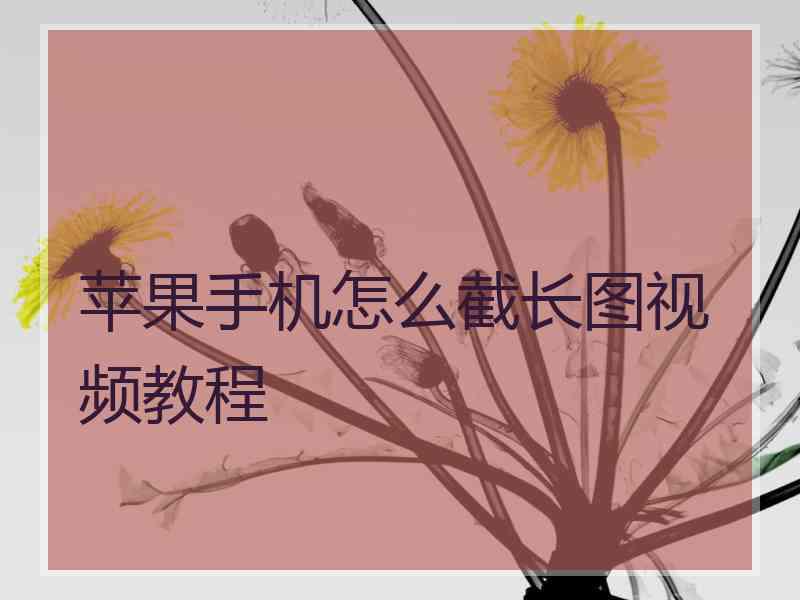 苹果手机怎么截长图视频教程