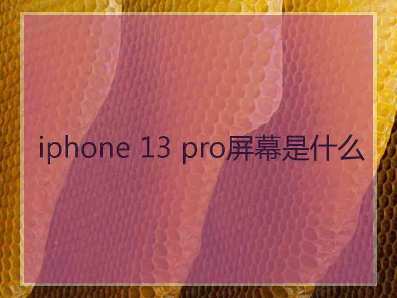 iphone 13 pro屏幕是什么