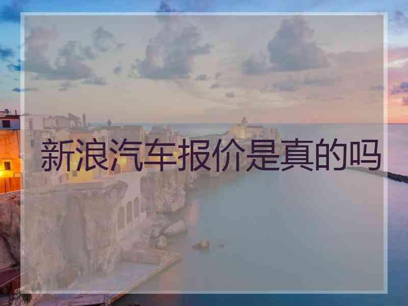 新浪汽车报价是真的吗