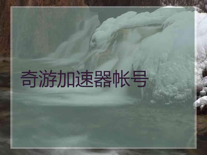 奇游加速器帐号