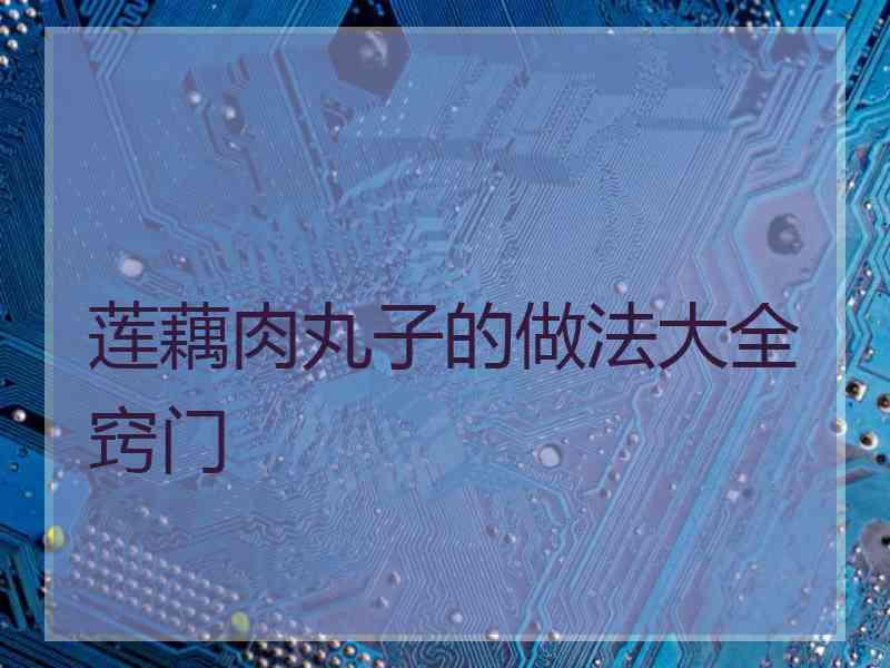 莲藕肉丸子的做法大全窍门
